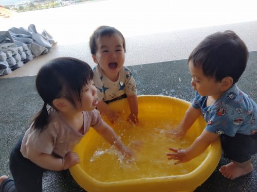 6月30日：バシャバシャ！水しぶきが大きくあがったね(^▽^)/