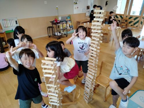 9月1日：カプラをたかーく積み上げることができたね！