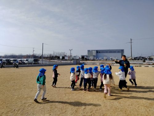 1月16日：シャボン玉をしている所です。