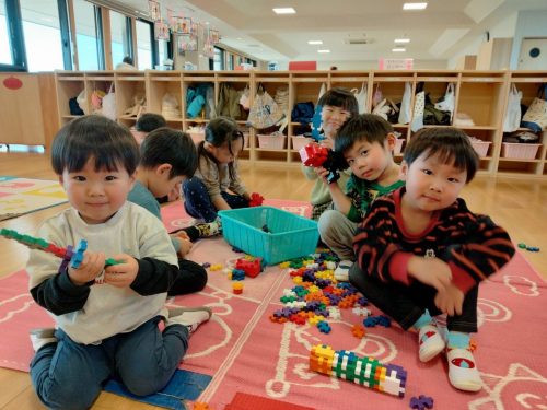 3月9日：マイクラブロックで遊んでいるお友達もパシャリ！