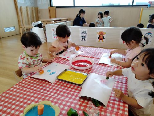 8月25日：トントンしていると色んな形が出てくるね！