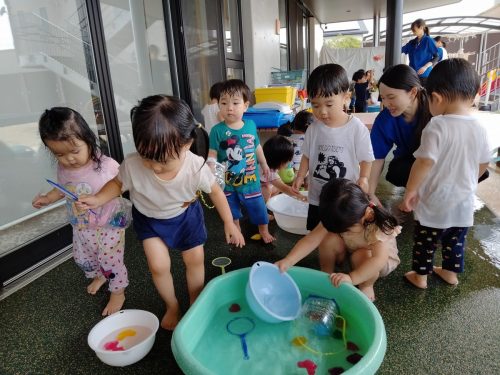 8月28日：久しぶりの水遊びをしました。楽しかったよ！