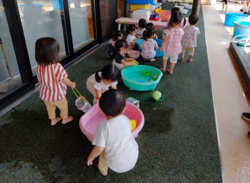 8月29日：最後の水遊びをしました。いっぱい楽しむぞー！